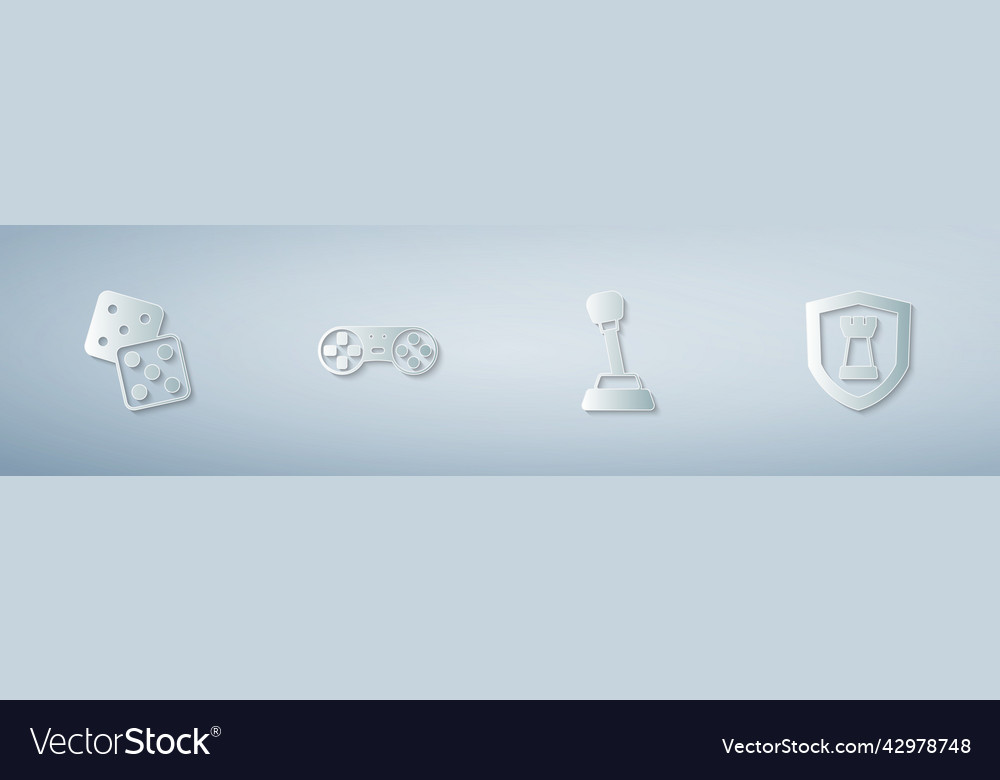 Set game dice controller or joystick gear vector image Set game dice controller or joystick gear