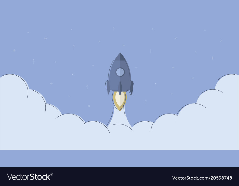 Startup background with rocket