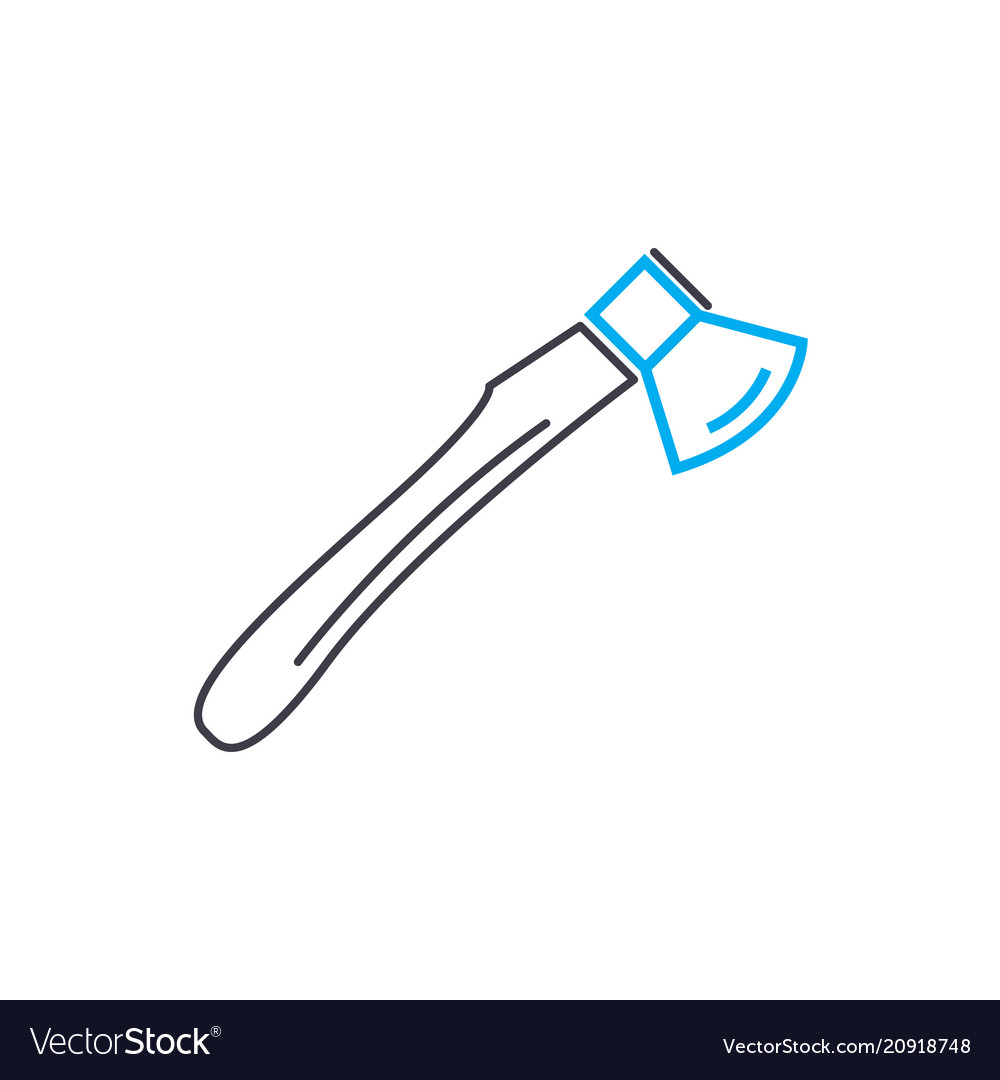 Tree felling linear icon concept