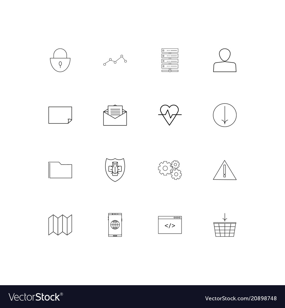 Web linear thin icons set outlined simple
