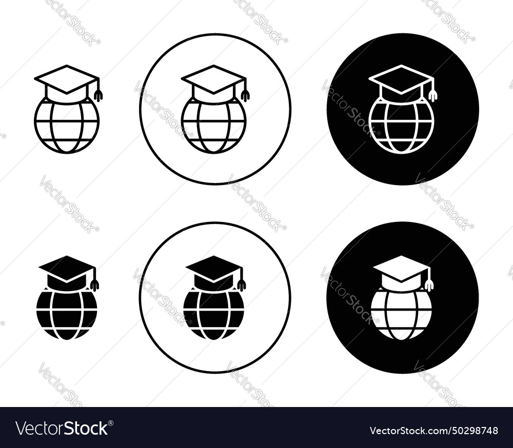World university icon set education global study