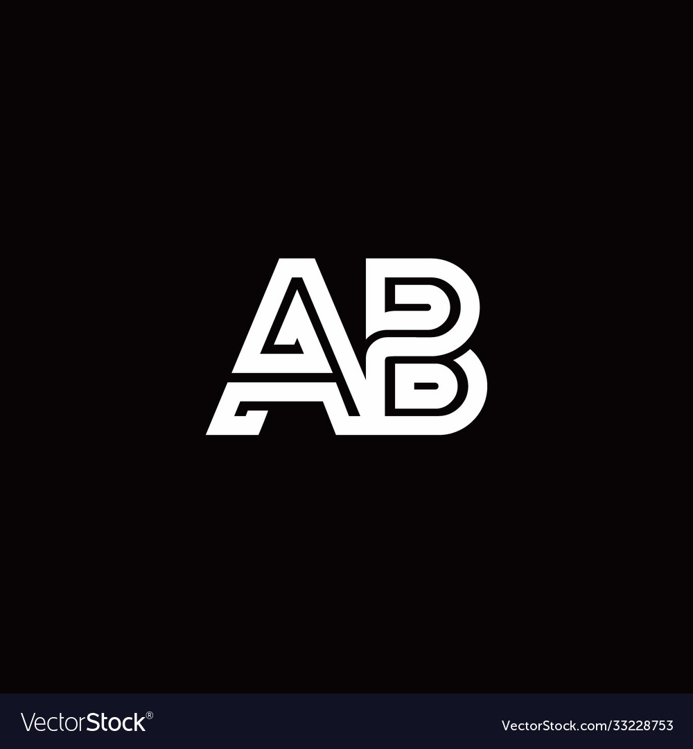 Ab monogram logo with abstract line Royalty Free Vector