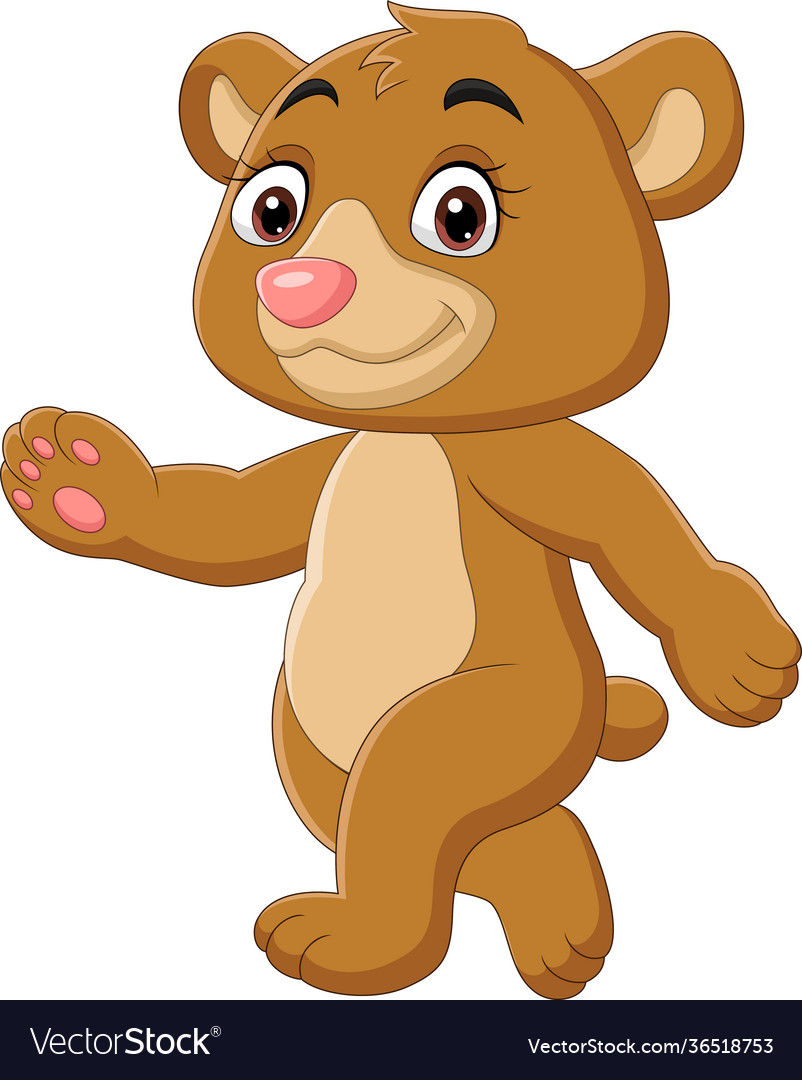 Cartoon babear walking on white background Vector Image