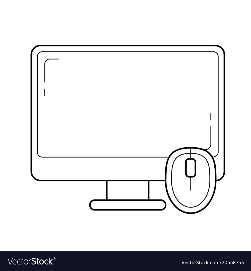 Computer desktop line icon