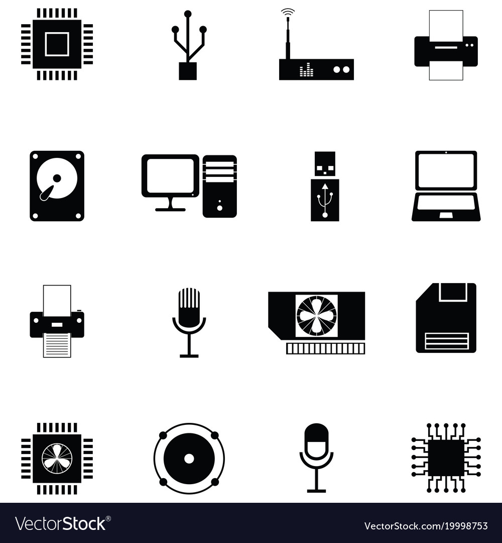 Computer hardware icon set