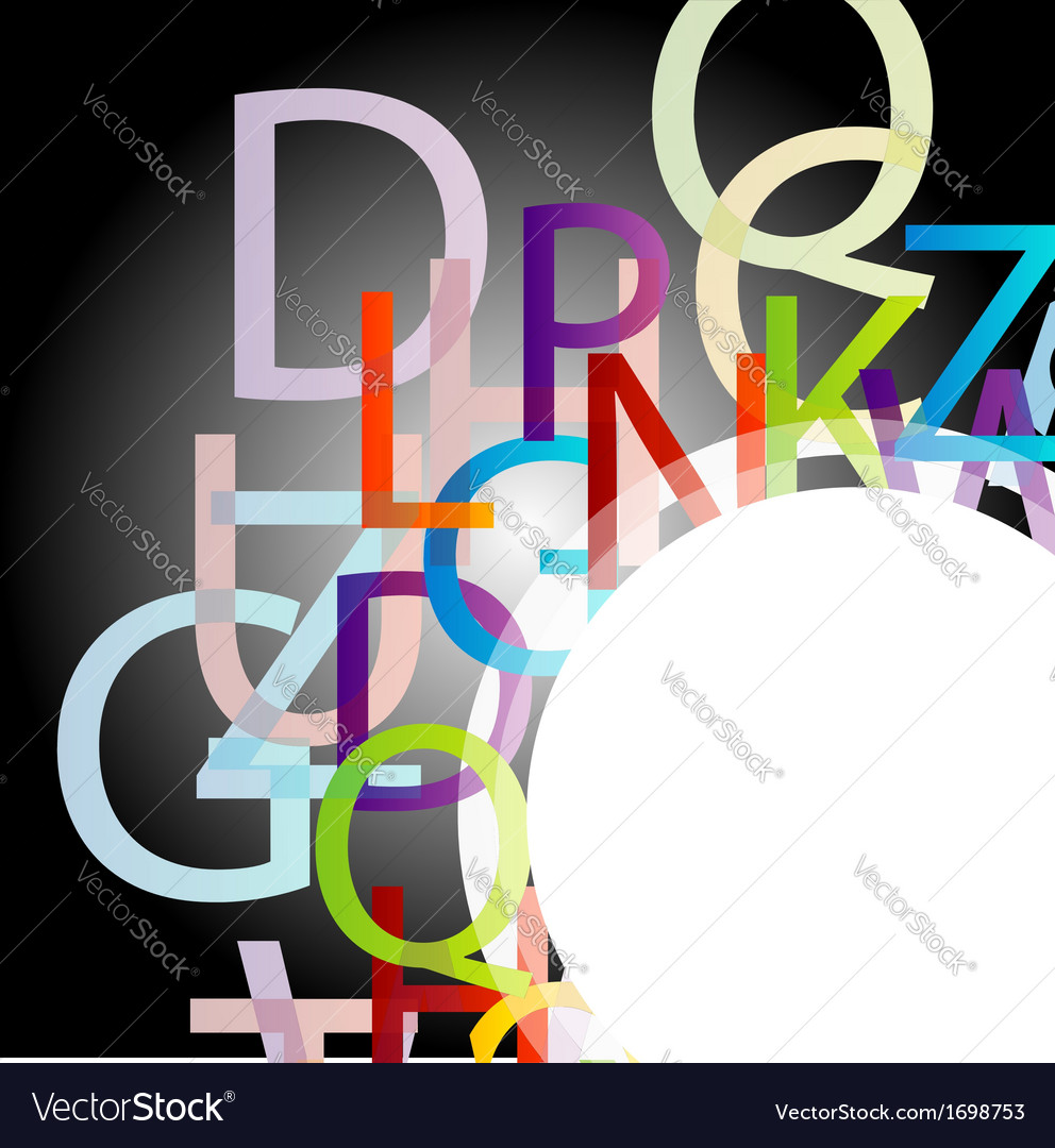 Design element with colorful alphabets