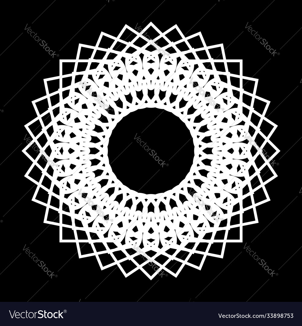 Design monochrome decorative snowflake element vector image Design monochrome decorative snowflake element