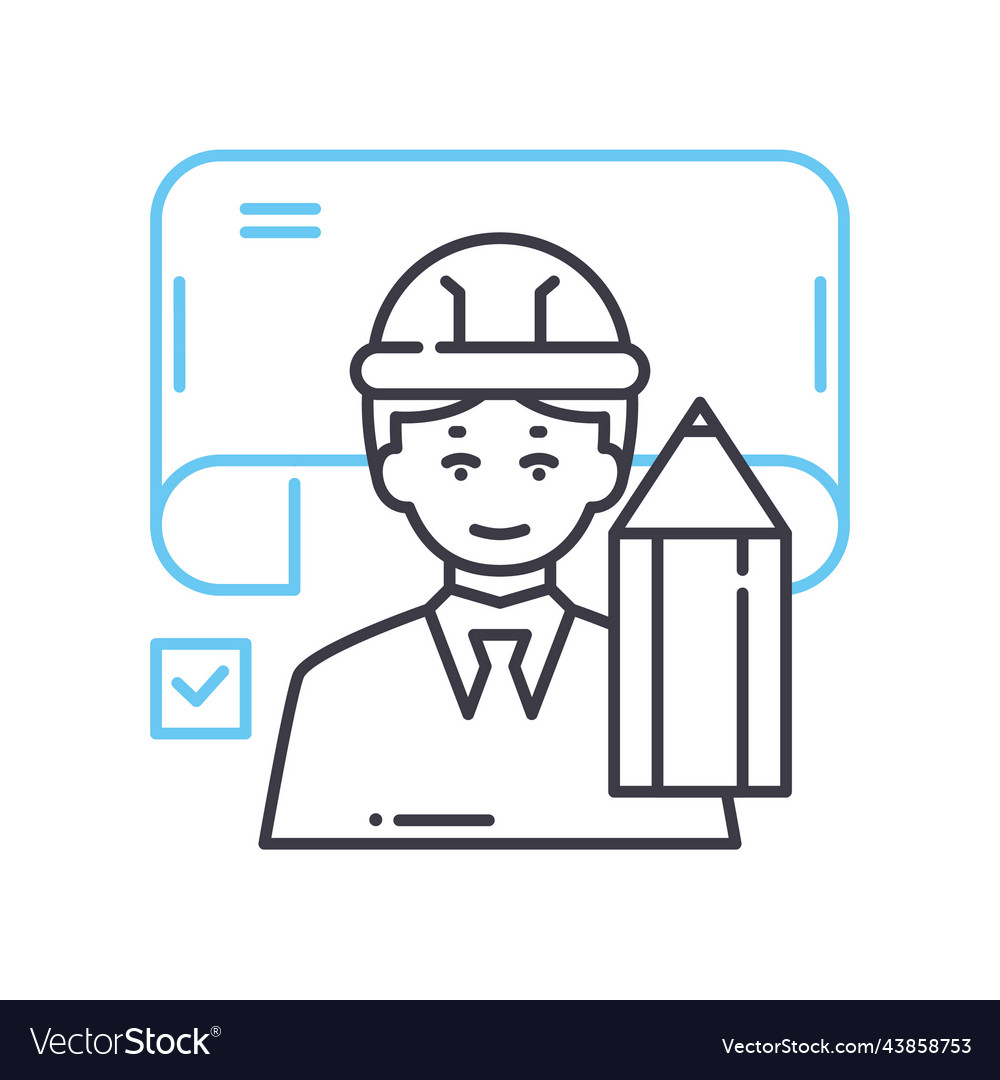Draft project line icon outline symbol vector image Draft project line icon outline symbol
