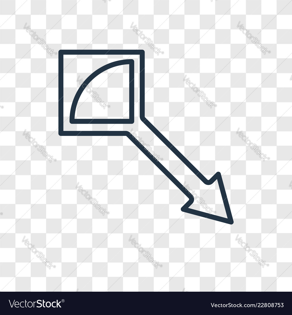 Drag concept linear icon isolated on transparent vector image Drag concept linear icon isolated on transparent