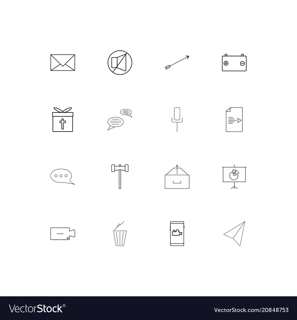 Internet of things linear thin icons set outlined