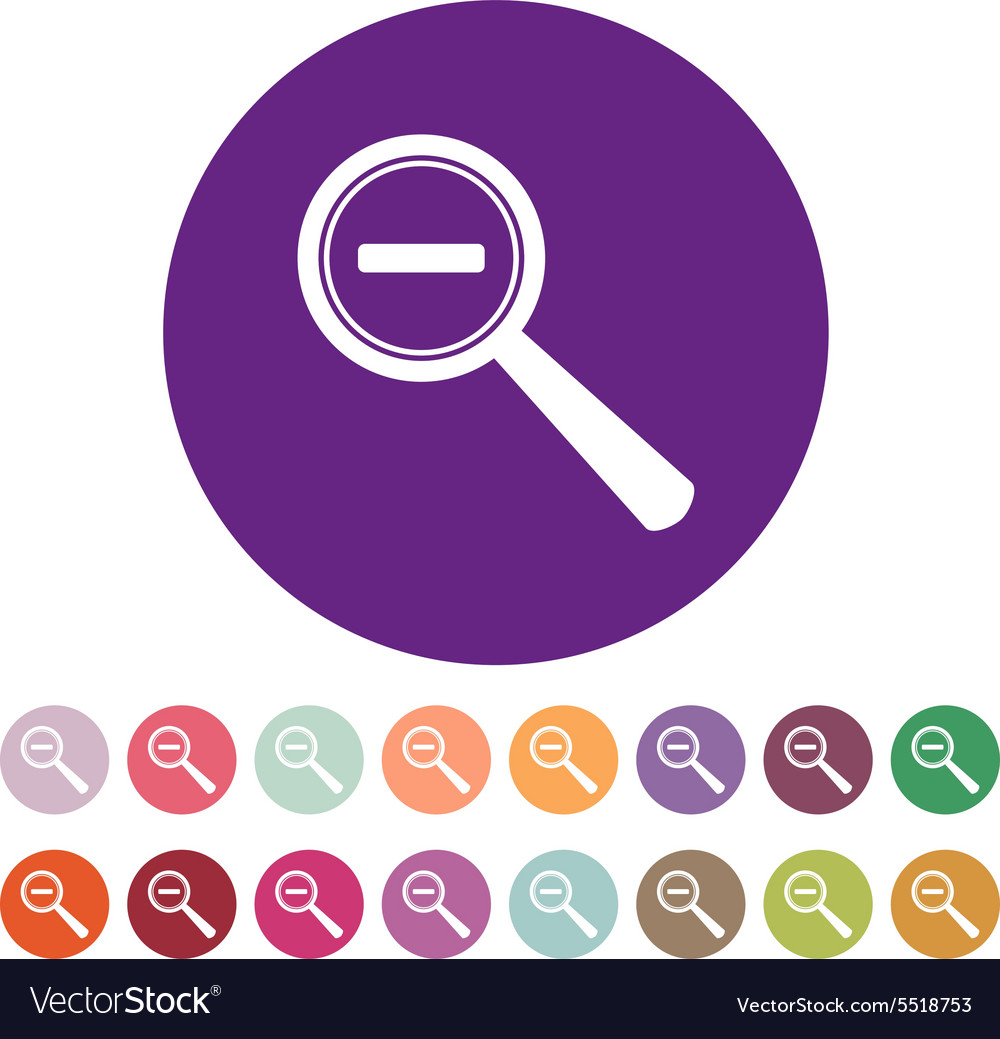 Magnifier glass search icons set Royalty Free Vector Image