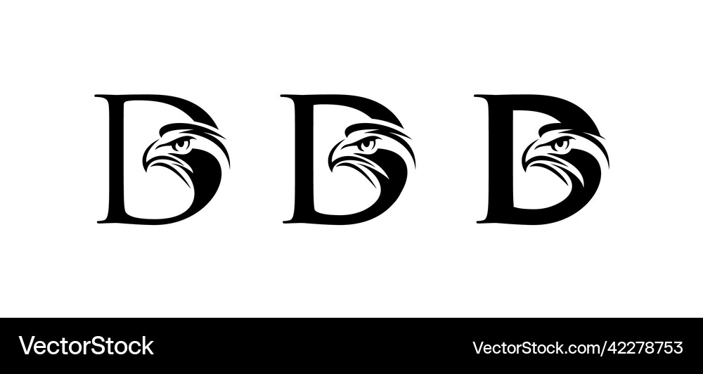 Monogram eagle logo initial letter d Royalty Free Vector