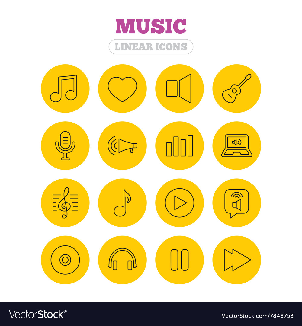 Musiksymbol Noten Gitarre und Mikrofon