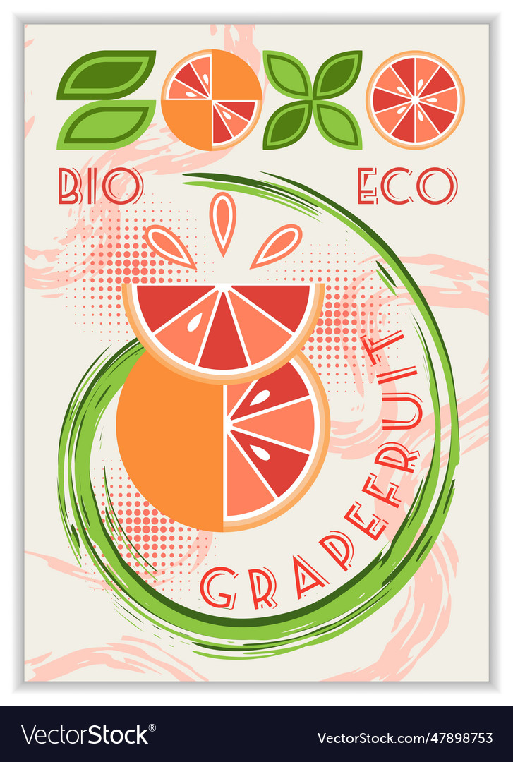 Poster mit Grapefruit abstrakte geometrische Formen