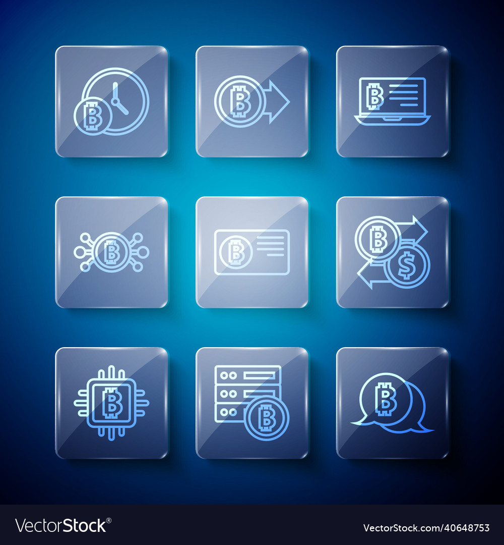 Set line cpu mining farm server bitcoin vector image Set line cpu mining farm server bitcoin