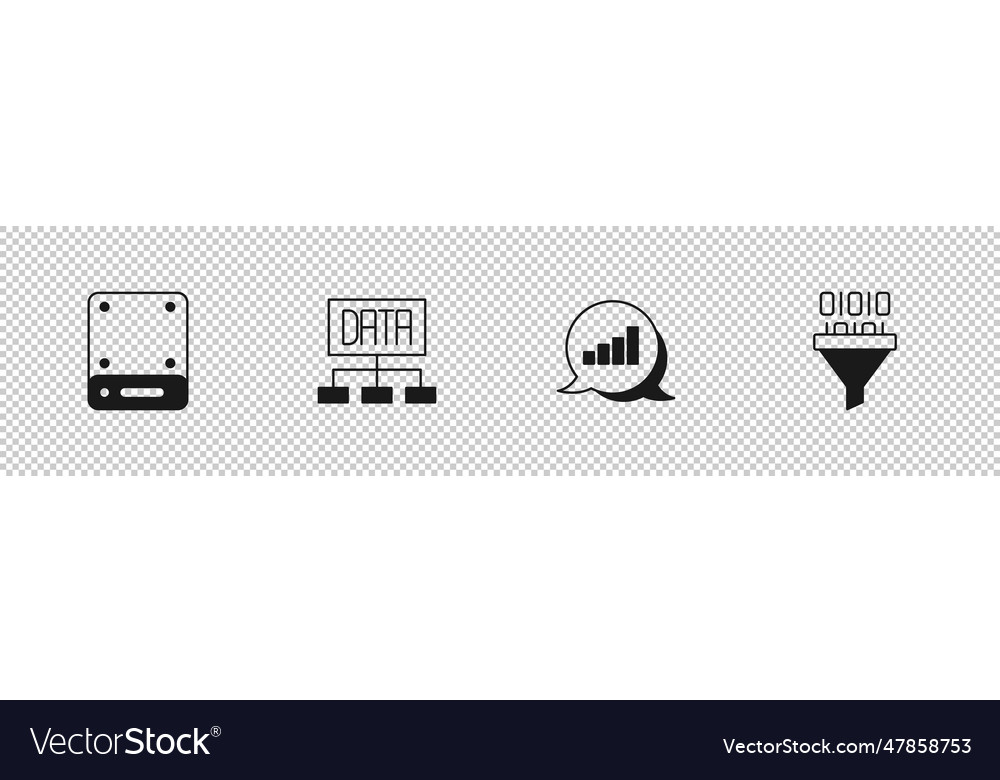 Set server data analysis pie chart infographic