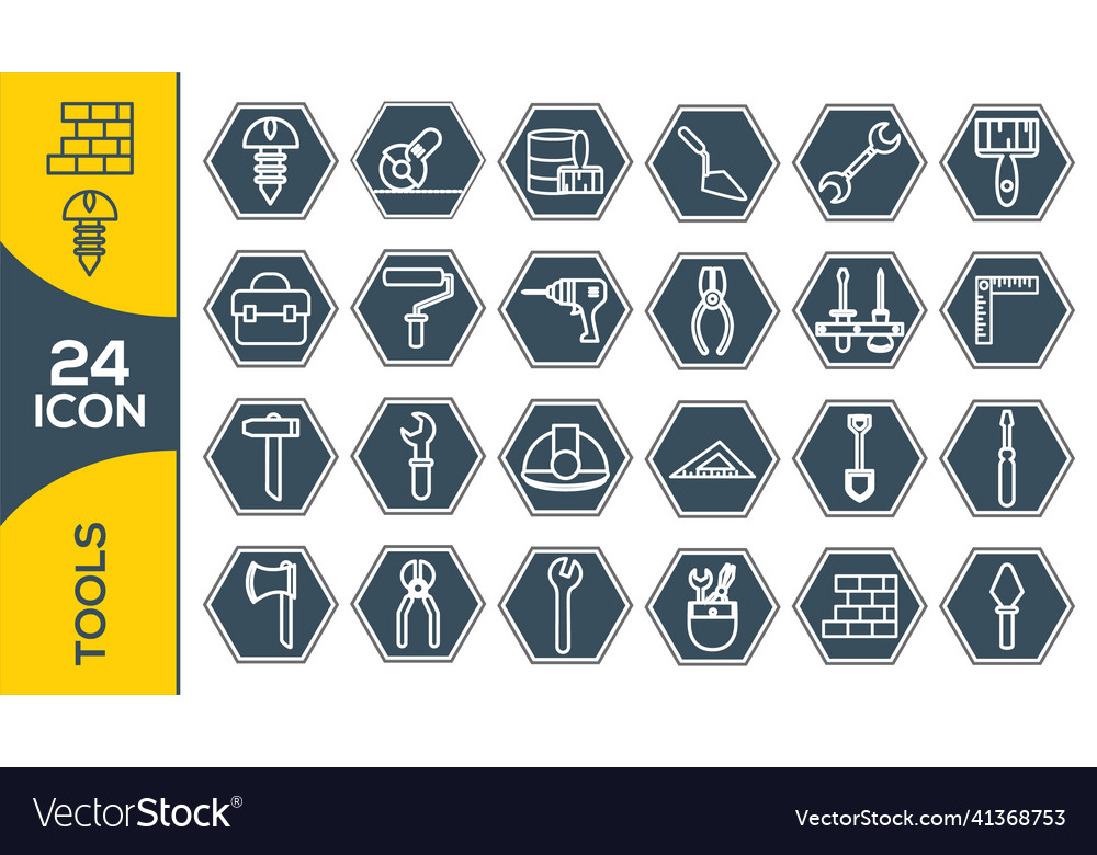 Simple set of engineering related line icons