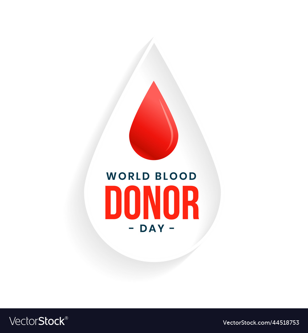 Simple world donor day white banner design Vector Image