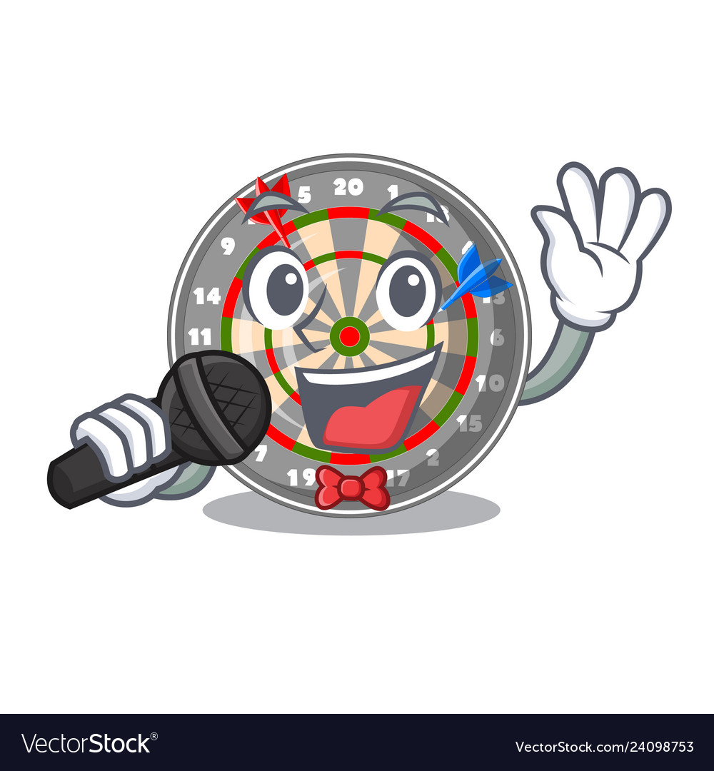 Singing dartcoard isolated with in the character vector image Singing dartcoard isolated with in the character