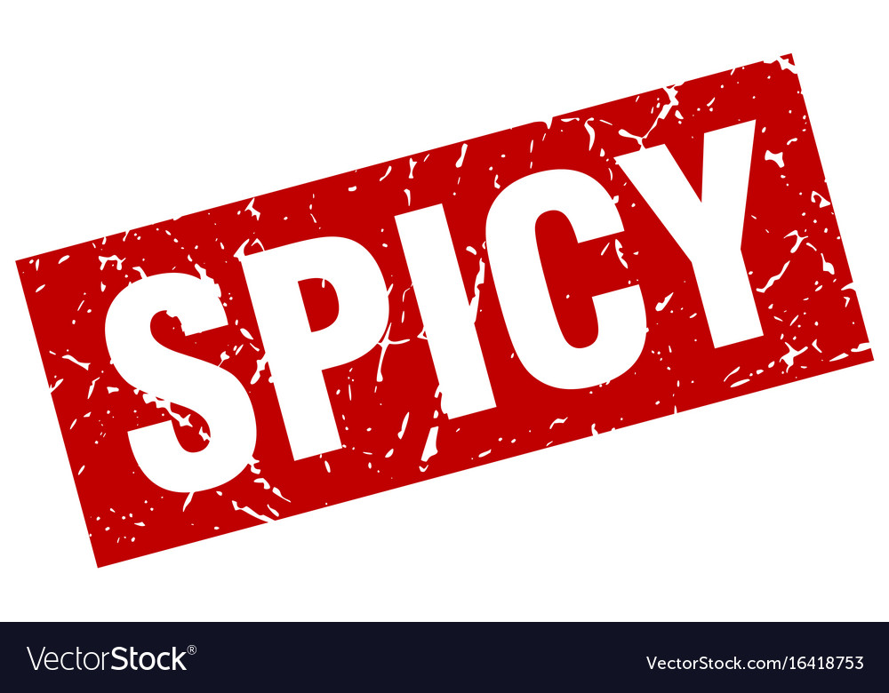 Square Grunge Red Spicy Stamp Royalty Free Vector Image 7831