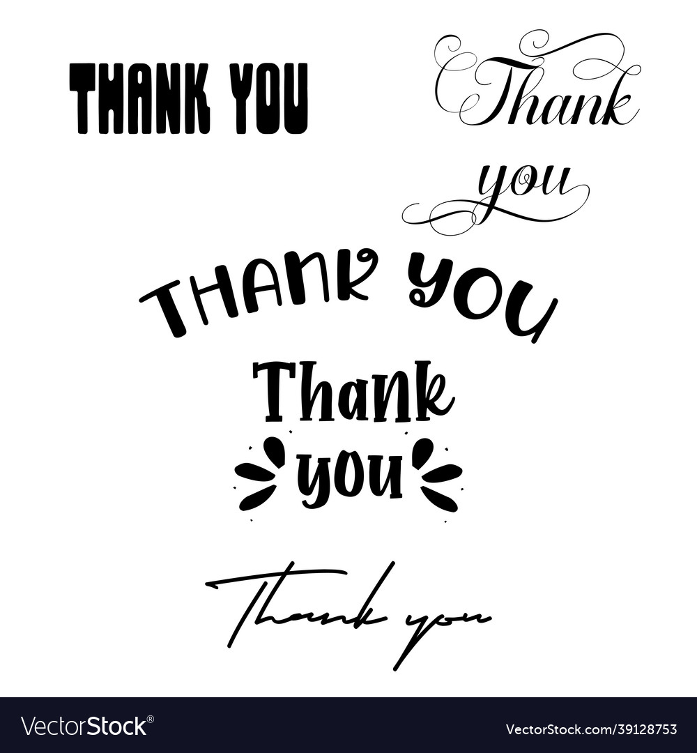 Thank you hand lettering custom handmade Vector Image