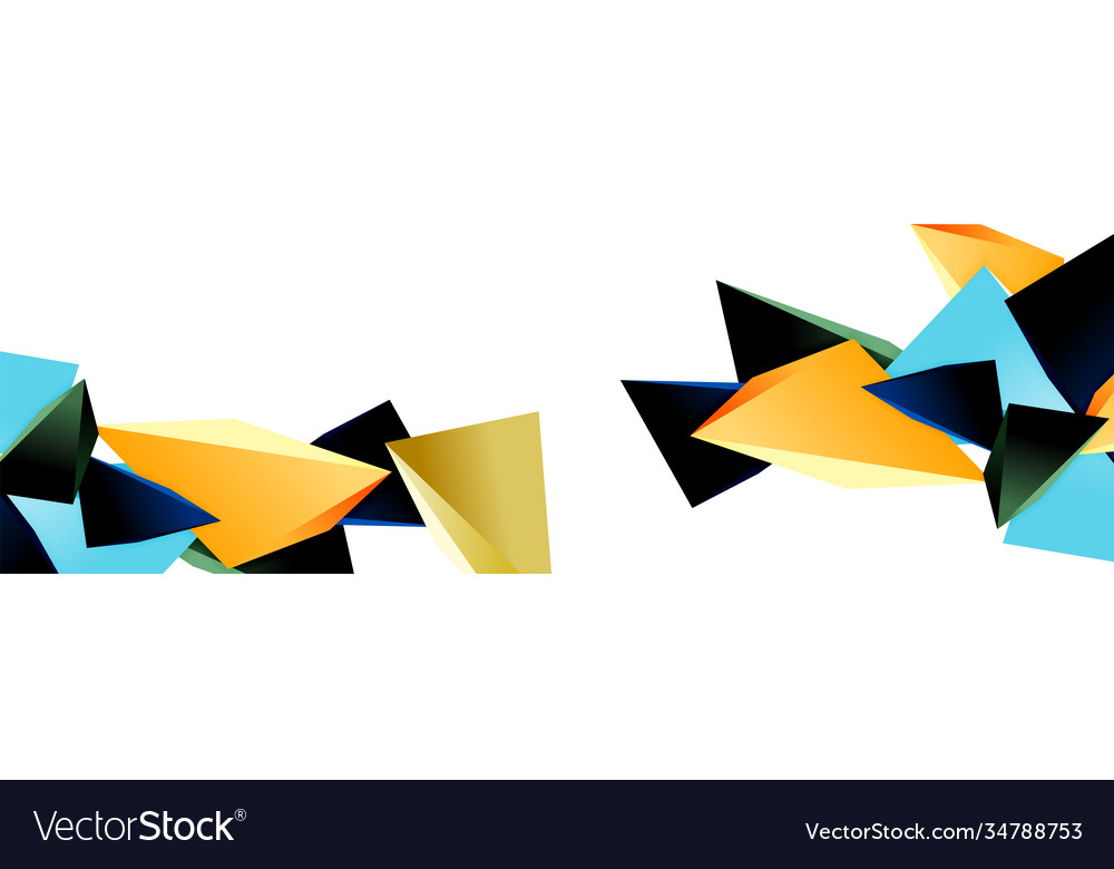 Triangle mosaic abstract background 3d triangular vector image Triangle mosaic abstract background 3d triangular