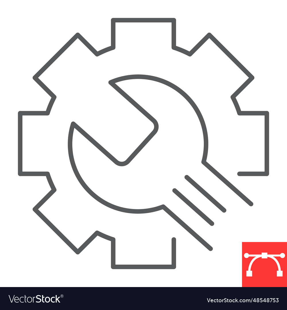 Troubleshooting line icon vector image Troubleshooting line icon
