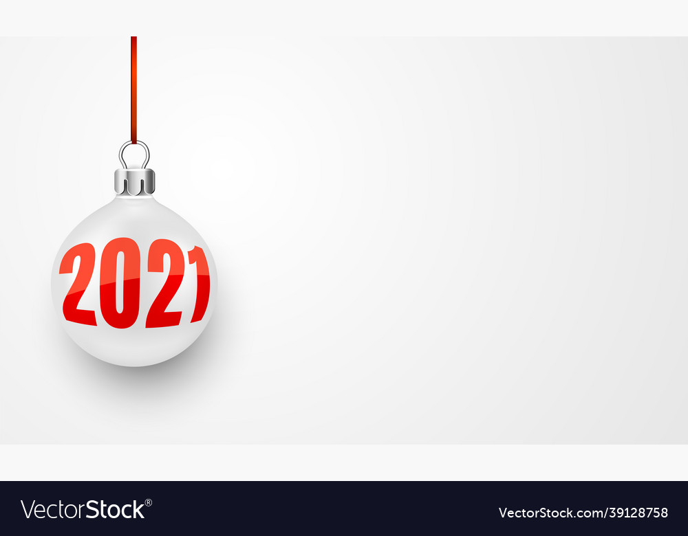 2021 red sign in white christmas tree toy