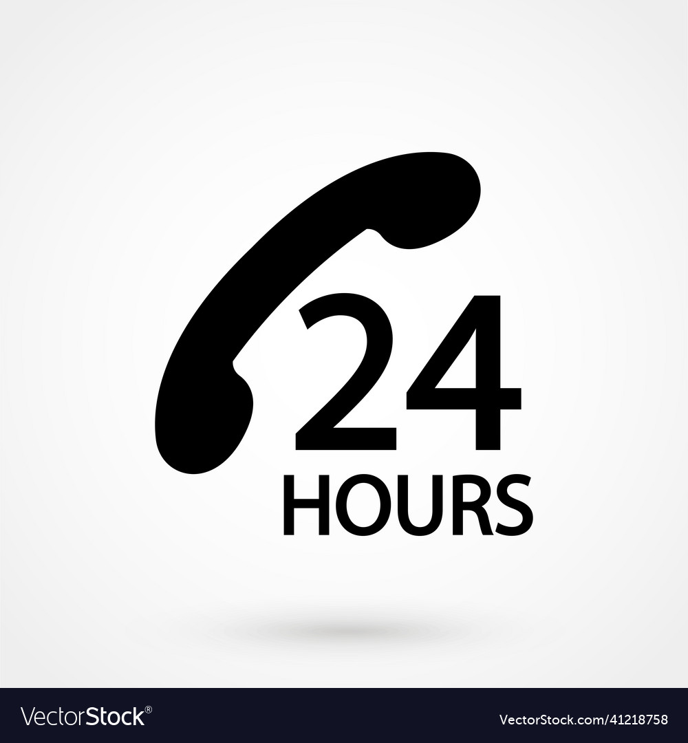 24 h support icon on the white background