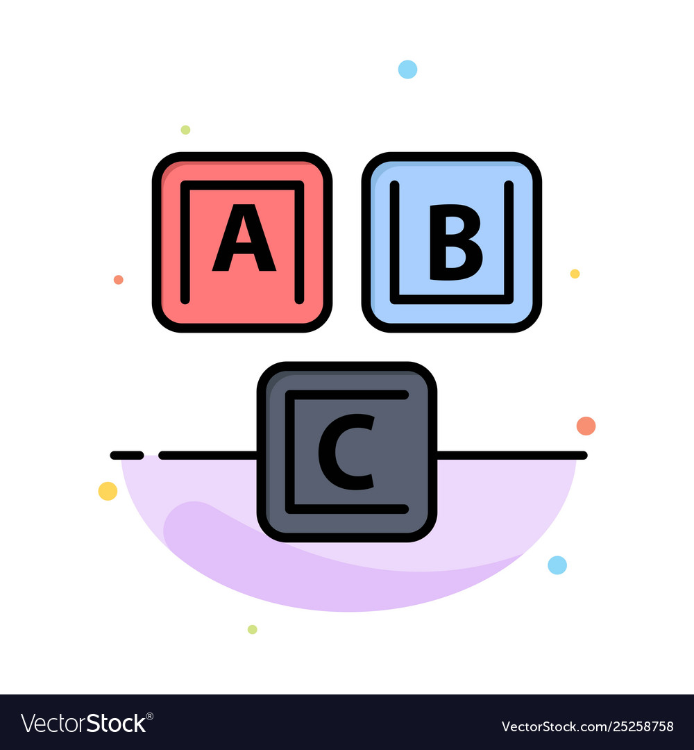 Abc blocks basic alphabet knowledge abstract flat