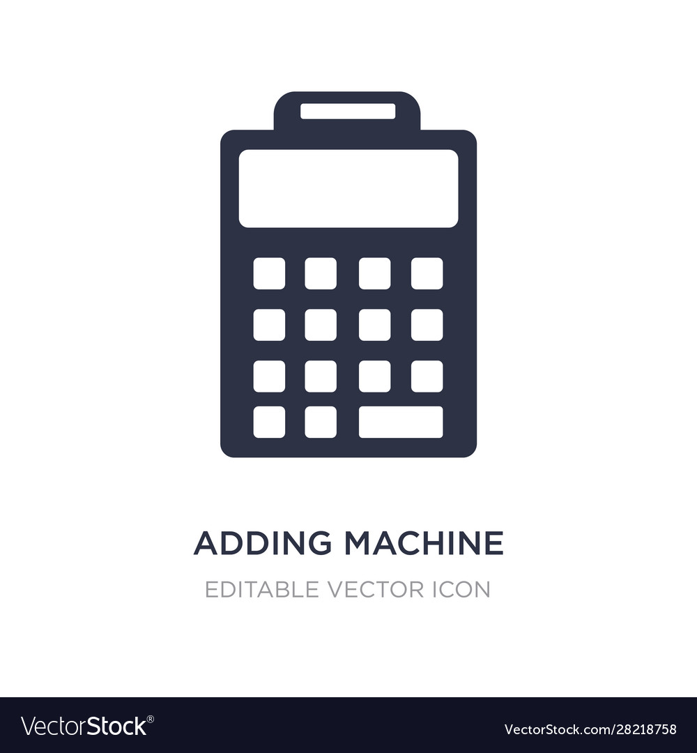 Adding machine icon on white background simple vector image Adding machine icon on white background simple