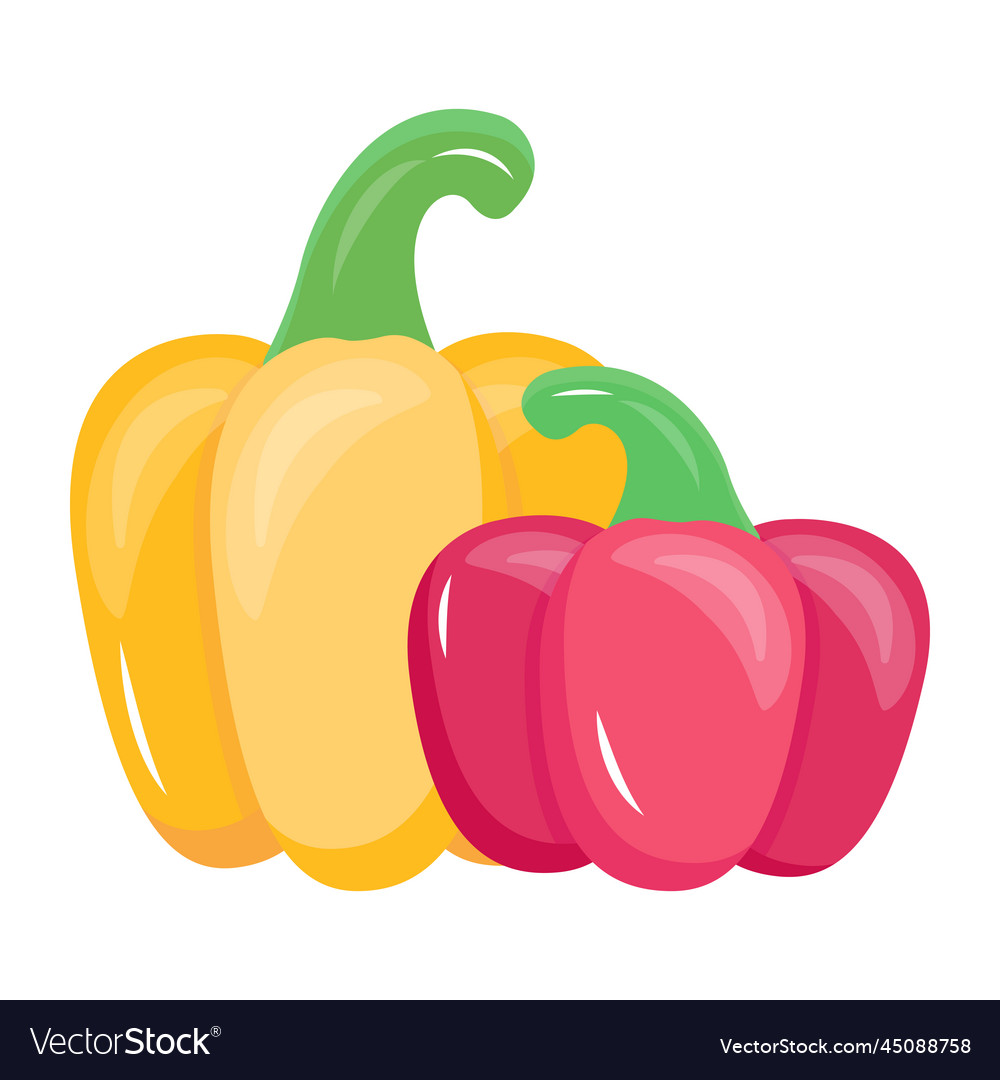 An icon of capsicum flat Royalty Free Vector Image