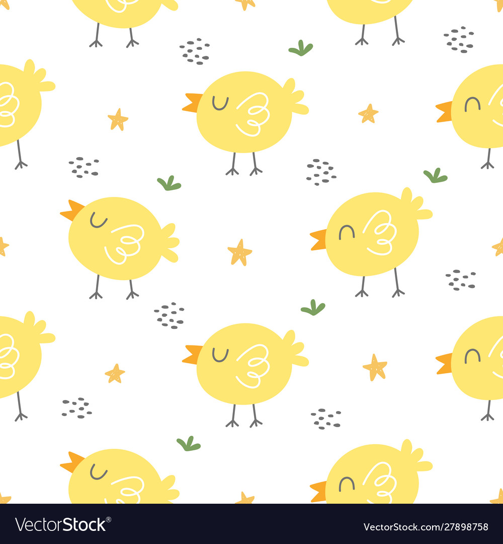 Baby chicken seamless pattern background