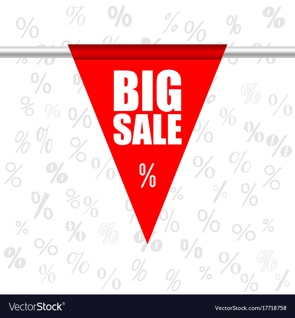 Big sale icon in red color