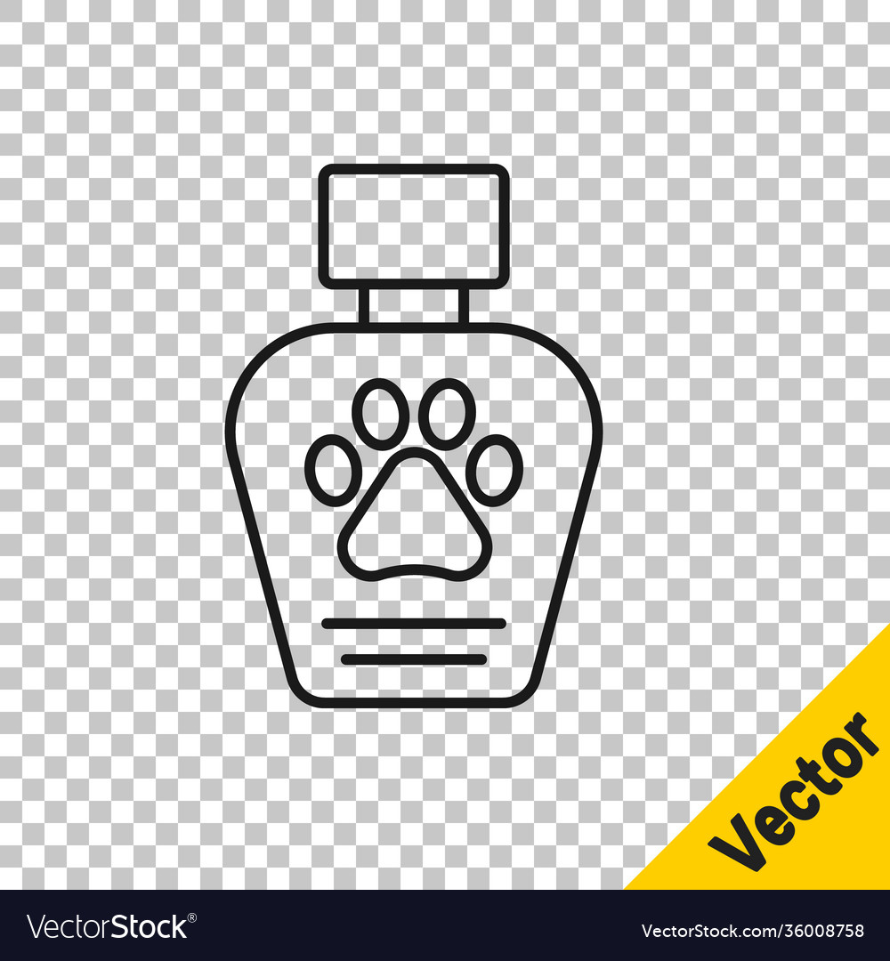 Black line pet shampoo icon isolated