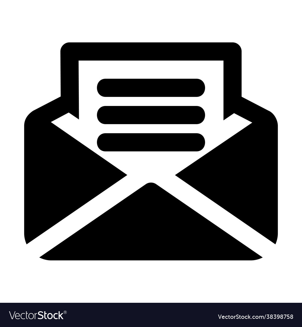 Email icon in solid style for any projects