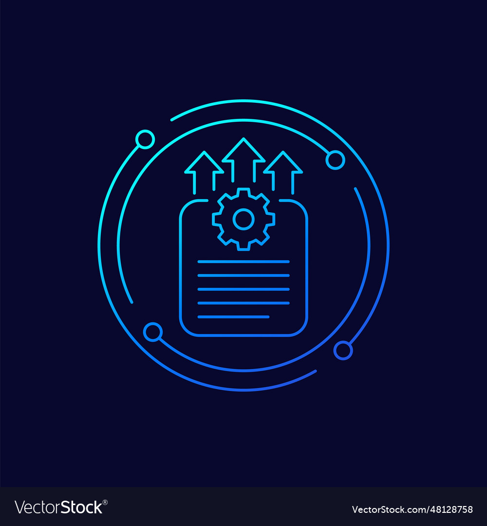 Export technical data icon linear design