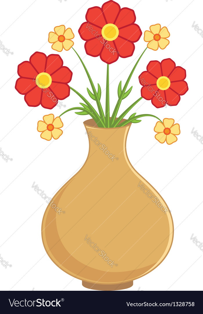 Download Flowers in vase Royalty Free Vector Image - VectorStock