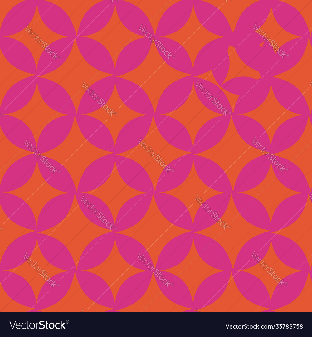 Fuchsia orange retro figure repeat pattern print vector image Fuchsia orange retro figure repeat pattern print