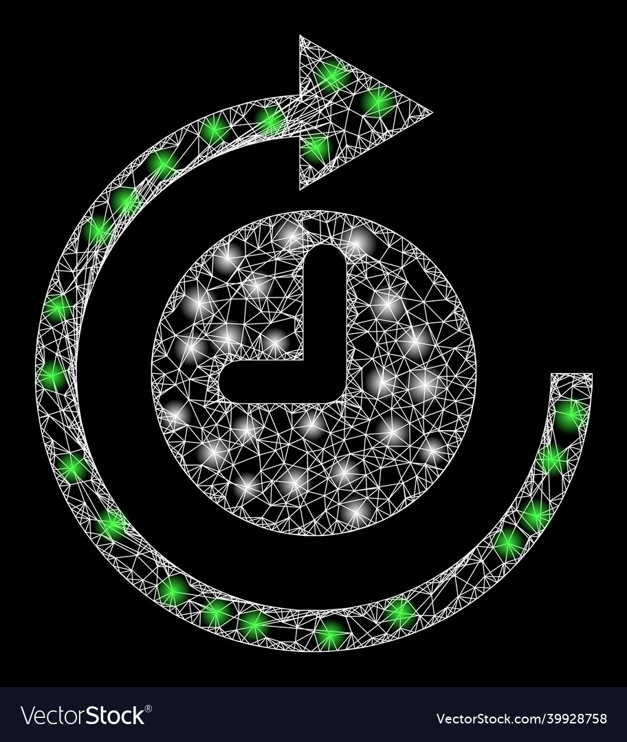 Glowing linear mesh clockwise rotation with glare