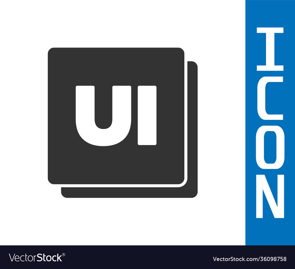 Grey ui or ux design icon isolated on white vector image Grey ui or ux design icon isolated on white