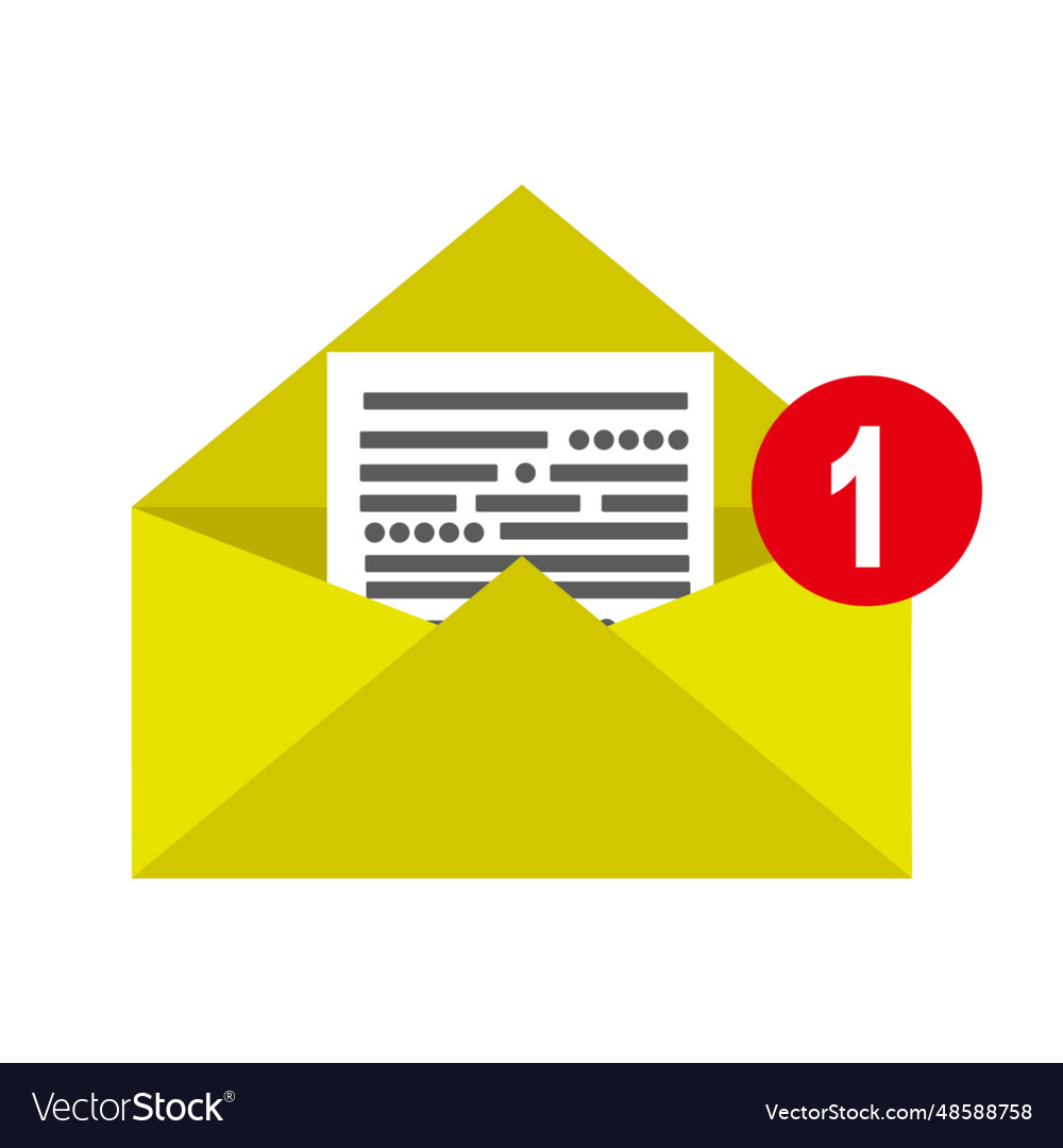 New incoming messages with notification icon open