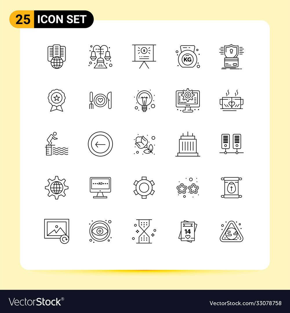 Pictograph set 25 simple lines hacking