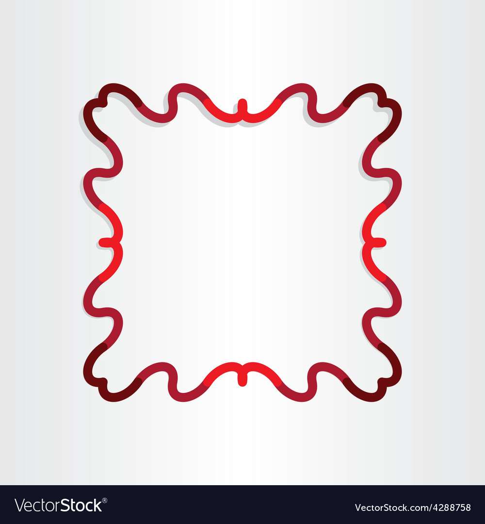 Red frame square with lines