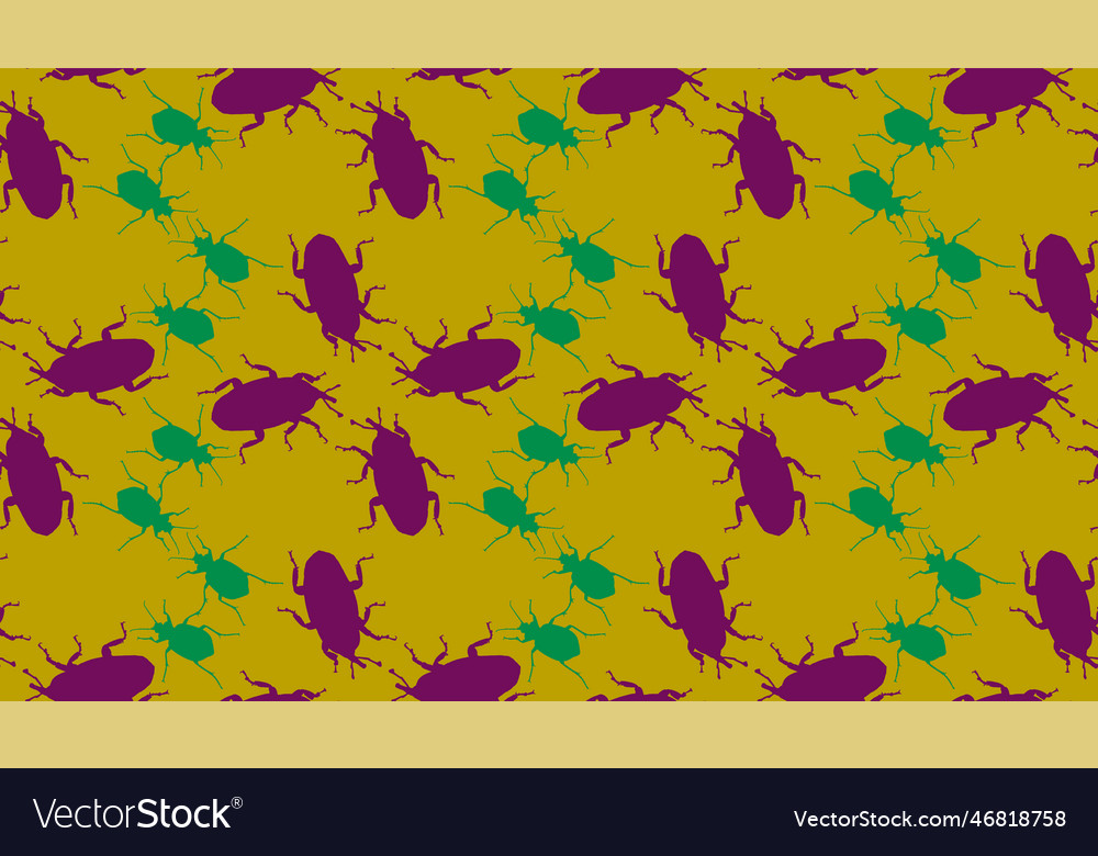 Seamless pattern with bugs endless background
