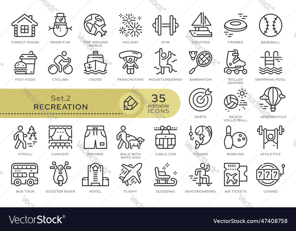 Set icons recreation 02 Royalty Free Vector Image