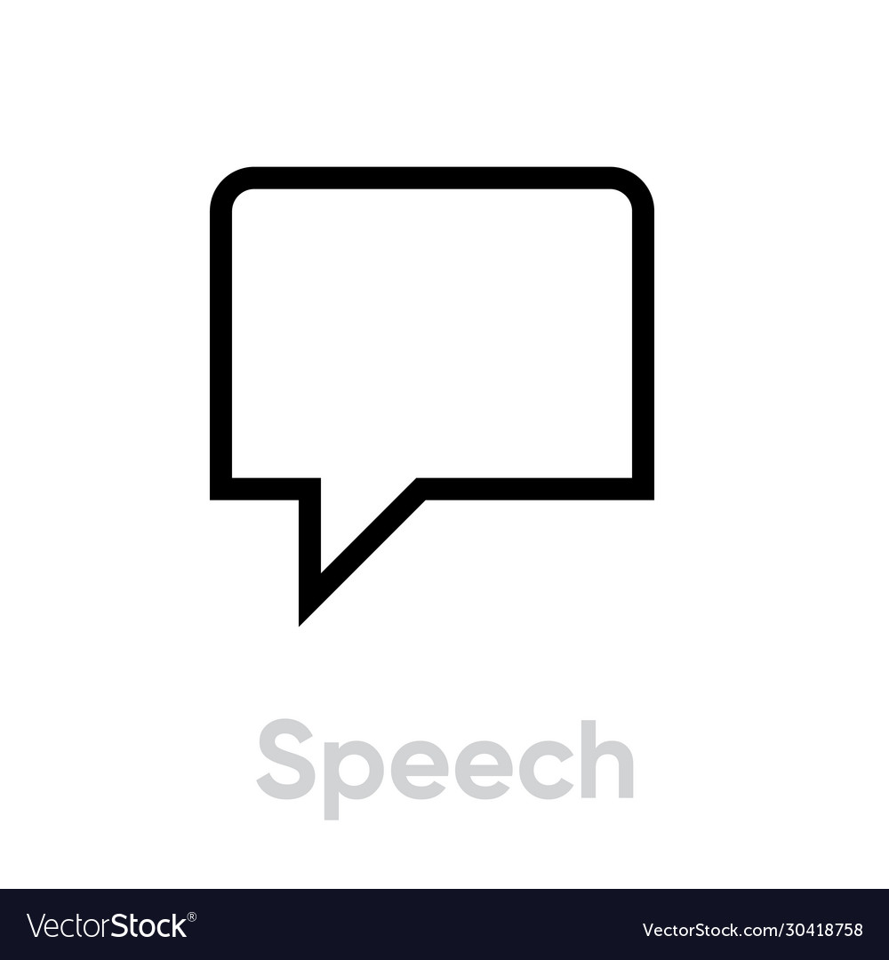 Speech chat message icon editable line