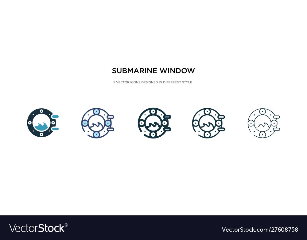 Submarine window icon in different style two