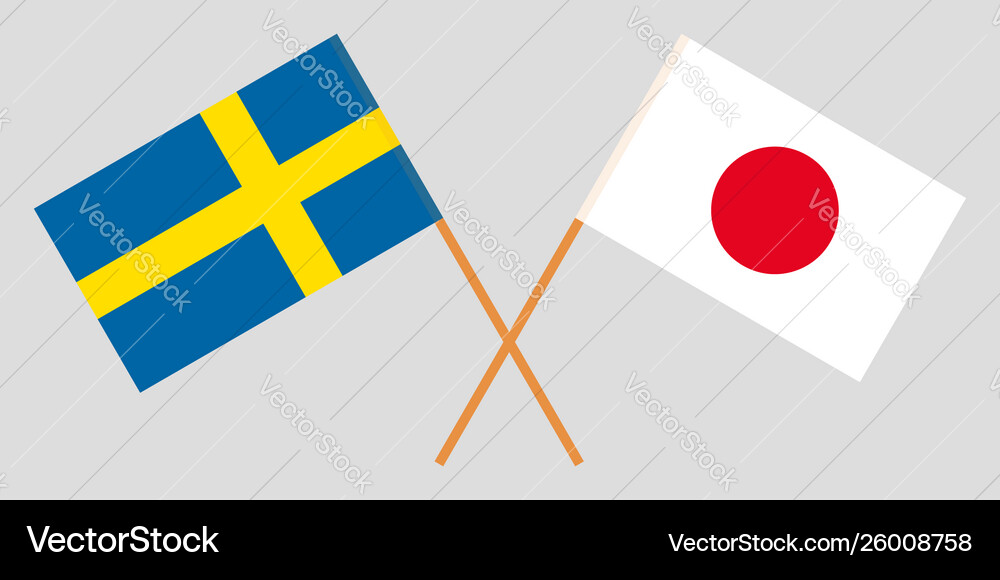 Swedish and japanese flags Royalty Free Vector Image