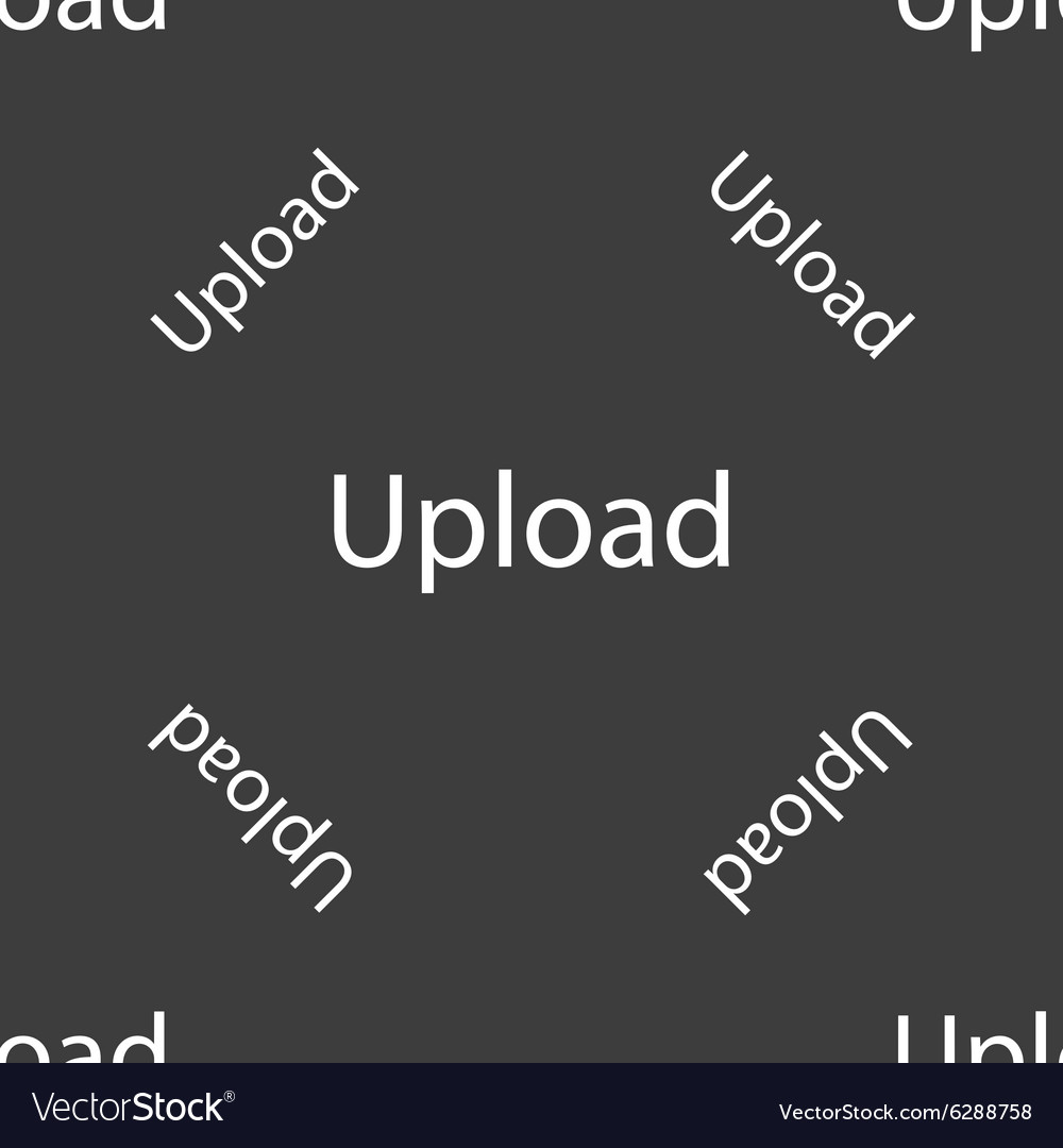 Upload sign icon load symbol seamless pattern